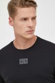 Бавовняний лонгслів Armani Exchange колір чорний з принтом (3351411)