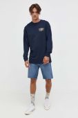 Бавовняний лонгслів Vans колір синій з принтом (3541240)