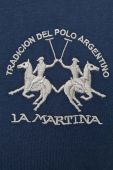 Бавовняний лонгслів La Martina колір синій з аплікацією (3500178)