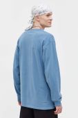 Бавовняний лонгслів Vans з аплікацією колір блакитний