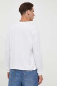Бавовняний лонгслів United Colors of Benetton колір білий з принтом (3415095)