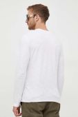 Бавовняний лонгслів Sisley колір білий однотонний (3557697)