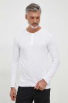 Бавовняний лонгслів Sisley колір білий однотонний (3617472)