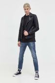 Бавовняний лонгслів Tommy Jeans колір чорний з аплікацією (3557713)