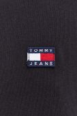 Бавовняний лонгслів Tommy Jeans колір чорний з аплікацією (3557713)
