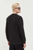 Бавовняний лонгслів Tommy Jeans колір чорний однотонний (3559514)