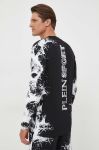 Бавовняний лонгслів PLEIN SPORT колір чорний з принтом (3372634)