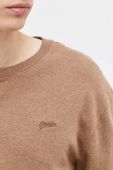 Бавовняний лонгслів Superdry колір коричневий меланж (3613692)