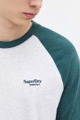 Бавовняний лонгслів Superdry колір сірий меланж (3613701)