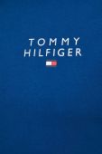 Бавовняний лонгслів лаунж Tommy Hilfiger однотонний колір блакитний