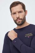 Бавовняний лонгслів лаунж Tommy Hilfiger колір синій меланж