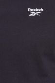 Бавовняний лонгслів Reebok колір чорний однотонний