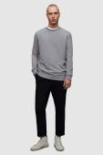 Бавовняний лонгслів AllSaints HASTE колір сірий однотонний