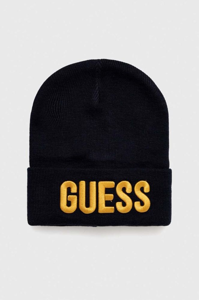 Дитяча шапка Guess колір синій з тонкого трикотажу (3638120)