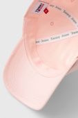 Бавовняна бейсболка Tommy Jeans колір рожевий з аплікацією (3253610)