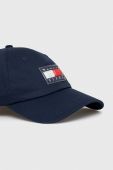 Бавовняна бейсболка Tommy Jeans колір синій візерунок