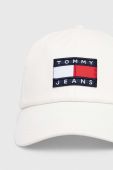 Бавовняна бейсболка Tommy Jeans колір білий з аплікацією (3272201)