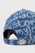 Бавовняна бейсболка Tommy Jeans візерунок колір блакитний