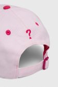 Бавовняна бейсболка Guess колір рожевий з аплікацією (3296586)