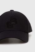 Бавовняна бейсболка BOSS колір чорний з аплікацією (3376501)