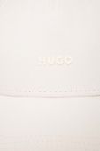 Бавовняна бейсболка HUGO колір білий з принтом