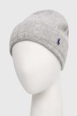 Вовняна шапка Polo Ralph Lauren колір сірий вовна (3473696)