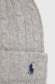 Вовняна шапка Polo Ralph Lauren колір сірий вовна (3473696)