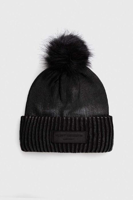 Шапка Kurt Geiger London колір чорний з тонкого трикотажу