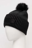 Шапка Kurt Geiger London колір чорний з тонкого трикотажу