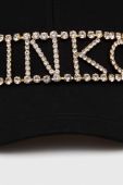Бавовняна бейсболка Pinko колір чорний з аплікацією (3428682)