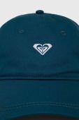 Бавовняна бейсболка Roxy x Lisa Andersen колір бірюзовий однотонна