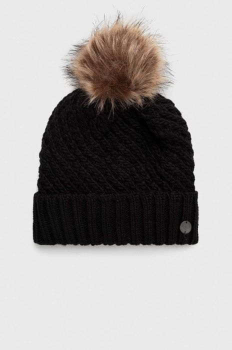 Шапка Roxy колір чорний з товстого трикотажу (3625091)