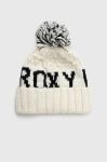 Шапка Roxy колір білий з товстого трикотажу