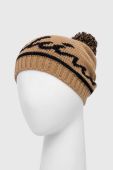 Вовняна шапка Moschino колір бежевий вовна (3403563)