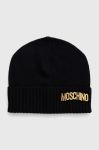 Вовняна шапка Moschino колір чорний вовна (3403568)