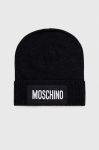 Кашемірова шапка Moschino колір чорний вовна