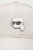 Кепка Karl Lagerfeld колір бежевий з аплікацією (3348461)