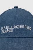 Кепка Karl Lagerfeld Jeans з аплікацією колір блакитний (3347138)