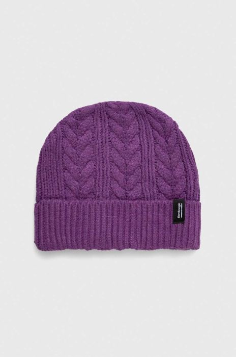 Шапка з домішкою вовни Bomboogie колір фіолетовий