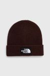 Шапка The North Face колір коричневий з товстого трикотажу (3601788)