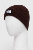 Шапка The North Face колір коричневий з товстого трикотажу (3601788)