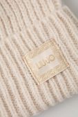 Шапка з домішкою вовни Liu Jo колір бежевий з товстого трикотажу