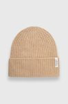 Вовняна шапка Marc O'Polo колір бежевий з тонкого трикотажу вовна