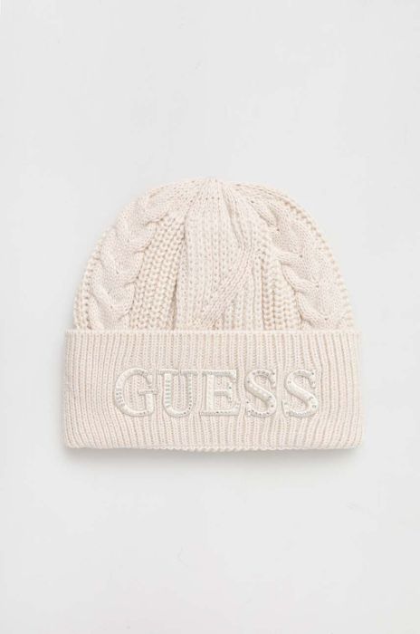 Шапка Guess колір бежевий (3492567)