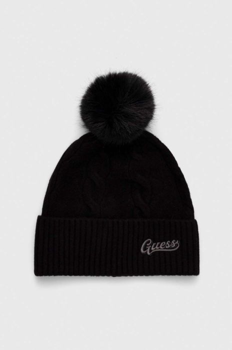 Шапка Guess колір чорний з тонкого трикотажу (3503808)