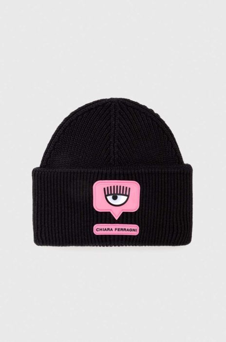 Вовняна шапка Chiara Ferragni колір чорний вовна (3394012)