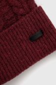 Шапка Pepe Jeans Tallis колір бордовий з товстого трикотажу