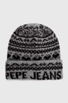 Шапка Pepe Jeans колір сірий з товстого трикотажу