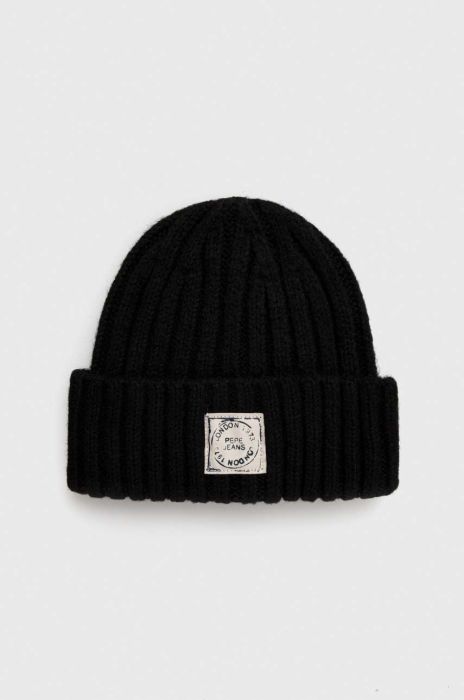 Шапка Pepe Jeans колір чорний з товстого трикотажу