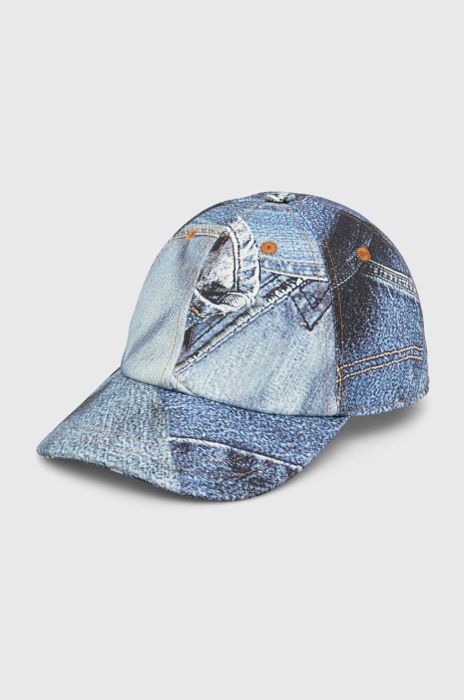 Кепка Moschino Jeans візерунок колір блакитний